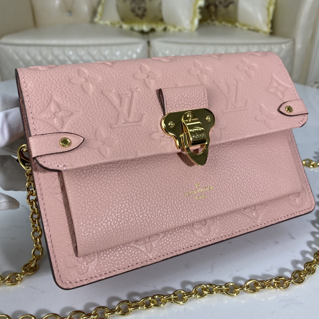 Louis Vuitton VAVIN CHAIN WALLET Handbag Monogram Empreinte M67841 Pink